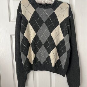 John Galt grey argyle sweater